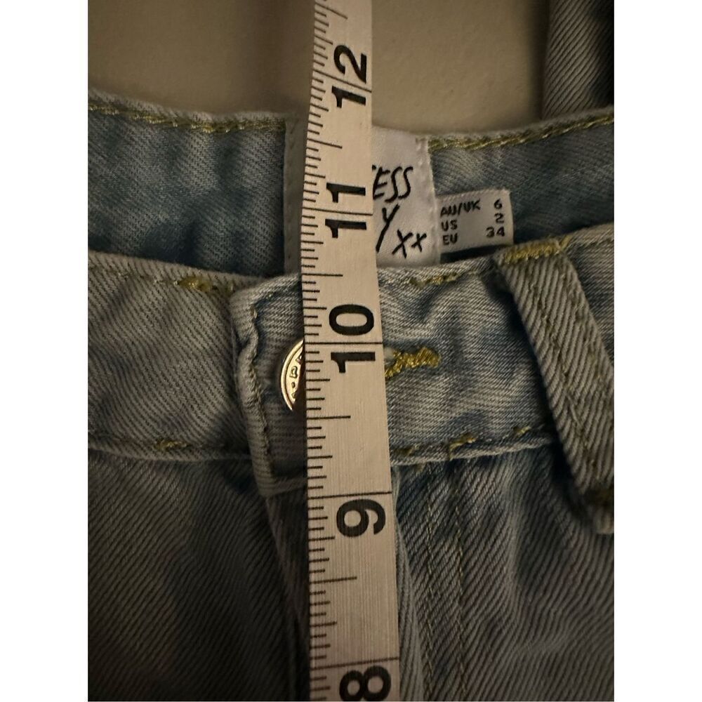 Princess Polly Raw Hem straight leg jeans 2 wide leg - Picture 5 of 8